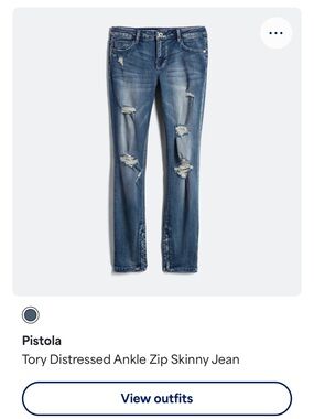 pistola Distressed Skinny Jeans in Blue Wash